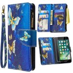 Verre tremp� + coque pour samsung galaxy a50 6. 4 papillon dor� etui housse t�l�phone pu portefeuille ...