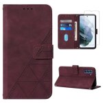 Verre tremp� + coque pour samsung galaxy s21 fe 5g 6. 41 housse pu anti - chute etui housse t�l�phone ...