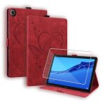Etui en cuir pu - samsung - galaxy tab a9 + - a9 plus - motif papillon - rouge - protection chocs