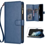 Verre tremp� + etui samsung galaxy a13 - m13 5g - a04s antichoc housse cuir pu portefeuille etui avec ...