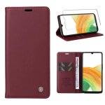 Verre tremp� + etui samsung galaxy s21 plus 67 cuir pu portefeuille antichoc housse avec fentesmagn�tique ...