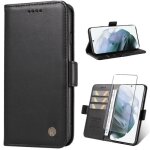 Verre tremp� + etui samsung galaxy s22 ultra 6. 8 housse cuir pu portefeuille etui avec [fentes][magn�tique ...