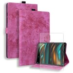 Etui pour samsung galaxy tab a9 + / a9 plus 11 - cuir pu - rose - fentes de carte - protecteur