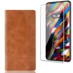 Verre tremp + etui wiko power u10 - u20 6. 82 antichoc housse cuir pu portefeuille etui avec [fentes ...