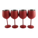 Verres � vin - omabeta - lot de 4 - acier inoxydable - 18 oz - rouge mat