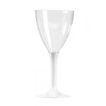 Verre  vin pied blanc par 10