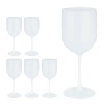 Relaxdays verre � vin en plastique lot de�6 plastique robuste sans bpa 400�ml r�utilisable camping blanc ...