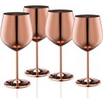 Verres  vin - netboat - set de 4 - acier inoxydable 304 - 540 ml - incassables rose gold