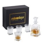 Relaxdays verres  whisky en lot de 5 pices avec carafe de 500 ml et 4 verres de 240 ml set de cadeau ...