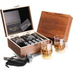 Verres  whisky set - 2x verres  whisky - 8x granit pierres  whiskysac en velours et pince offrez - ...