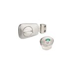 Verrou de porte targette wc avec voyant inox bross� pour porte de 40 mm