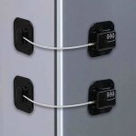 Verrou de r�frig�rateur avec code - folaya - 2 pcs - a code - blanc - noir - 6