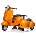 Vespa scooter moto �lectrique double pour enfants - oryxearth - orange - 6v - 4 roues
