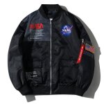 Veste aviateur homme col officier blouson bomber dcontract mi - saison - noir - insfity
