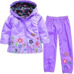 Veste bb fille impermable  capuche - insfity - violet
