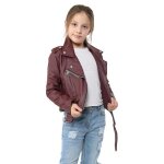 Veste biker - enfants - filles - pu cuir - manches longues - ceinture ajustable - 5 - 13 ans Veste biker - enfants - filles - pu cuir - manches longues - ceinture ajustable - 5 - 13 ans