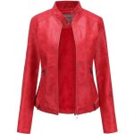 Veste de blazer femme standup de marque veste motard en cuir blouson doublure polaire epais femme rouge ...