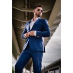 Veste de blazer 2 boutons homme bleu
