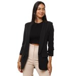 Veste blazer � manches 3 / 4 retrouss�es avec 2 poches d�coratives devant. dot�e dune doublure satin�e ...