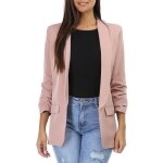 Veste blazer - la modeuse - rose - manches retrouss�es - doublure satin�e - poches d�coratives