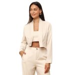 Veste blazer la modeuse avec top court - beige - femme