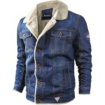 Veste blouson homme en jean doublé polaire chaud - bleu clair - insfity Veste blouson homme en jean doublé polaire chaud - bleu clair - insfity