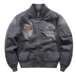 Veste bomber blouson aviateur homme mi saison casual en jeans col officier effet usé - gris - insfity ... Veste bomber blouson aviateur homme mi saison casual en jeans col officier effet usé - gris - insfity ...