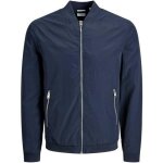 Veste bomber - jack & jones - rush - bleu - transsaisonni�re l�g�re - poches zipp�es