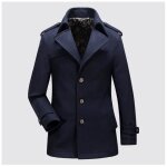 Veste caban automne homme - funmoon - couleur unie - bleu marine - casual mode