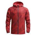 Veste  capuche homme lgre pour running - rouge