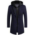Veste à capuche en laine pour homme long manteau coupe - vent décontracté Épais slim automne hiver bleu ... Veste à capuche en laine pour homme long manteau coupe - vent décontracté Épais slim automne hiver bleu ...