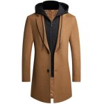 Veste à capuche en laine pour homme long manteau coupe - vent décontracté Épais slim automne hiver kaki ... Veste à capuche en laine pour homme long manteau coupe - vent décontracté Épais slim automne hiver kaki ...