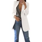 Veste blazer femme - marque inconnue - coupe droite - col rabattu - blanc