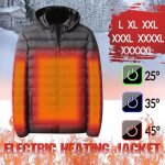 Veste chauffante électrique - funmoon - manteau à capuche - noir - hiver - thermique pour hommes Veste chauffante électrique - funmoon - manteau à capuche - noir - hiver - thermique pour hommes