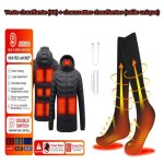 Veste chauffante usb - mixte - xl - 9 zones de chauffage - chaussettes chauffantes - taille unique