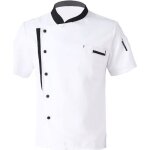 Veste de chef cuisine uniforme iixpin - manches courtes - blanc Veste de chef cuisine uniforme iixpin - manches courtes - blanc