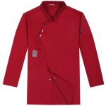Veste de chef homme manches longues - demeuble - rouge - respirabilit� optimale