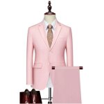 Veste + chemises + pantalon costume homme 3 pièces mariage business slim men suits xd15 rose Veste + chemises + pantalon costume homme 3 pièces mariage business slim men suits xd15 rose