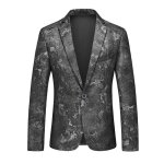 Veste de costume homme imprime printemps et automne mode veste elegant col tailleur tissu confortable ...