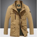 Veste en coton kaki - ecelen - bombardier militaire tactique - homme - extérieur Veste en coton kaki - ecelen - bombardier militaire tactique - homme - extérieur