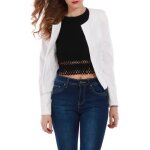 La modeuse - vestes - veste courte sans col sans fermeture. dote de manches longues et dpaulettes.