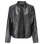 Veste en cuir pour femmes - atmosphere - veste en cuir pu à col montant - coupe ajustée - manches longues ... Veste en cuir pour femmes - atmosphere - veste en cuir pu à col montant - coupe ajustée - manches longues ...