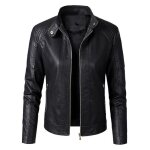 Veste en cuir pour femme - item - coupe normale - automne hiver chaud - noir Veste en cuir pour femme - item - coupe normale - automne hiver chaud - noir