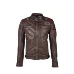Veste en cuir gipsy - ref 55229 dbr ox - marron - homme