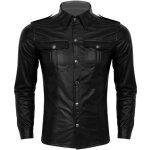 Veste cuir homme - funmoon - blouson discothque - manches longues - noir - s - 3xl