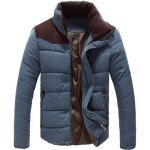 Veste en cuir homme dhiver funmoon - quart softshell zippe - casual fashion slim fit - bleu paissir ...