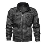 Veste en cuir pour homme - leoclotho - m - gris