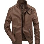 Veste en cuir pour homme de style blouson mi - saison - zewow - kaki