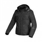 Veste cuir moto � capuche femme macna racoon - noir - l