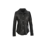 Veste en cuir de mouton oakwood anae noir - femme
